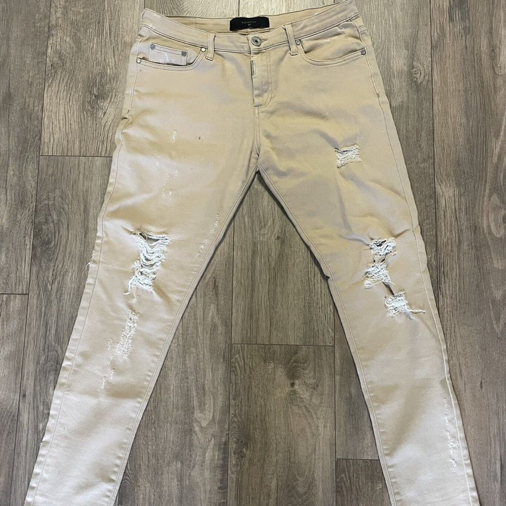 Represent CLO Clothing Essentials Beige Destroyed Jeans 34x32